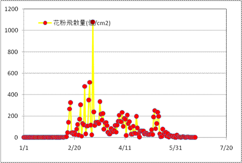 2009年後半の空中花粉採取